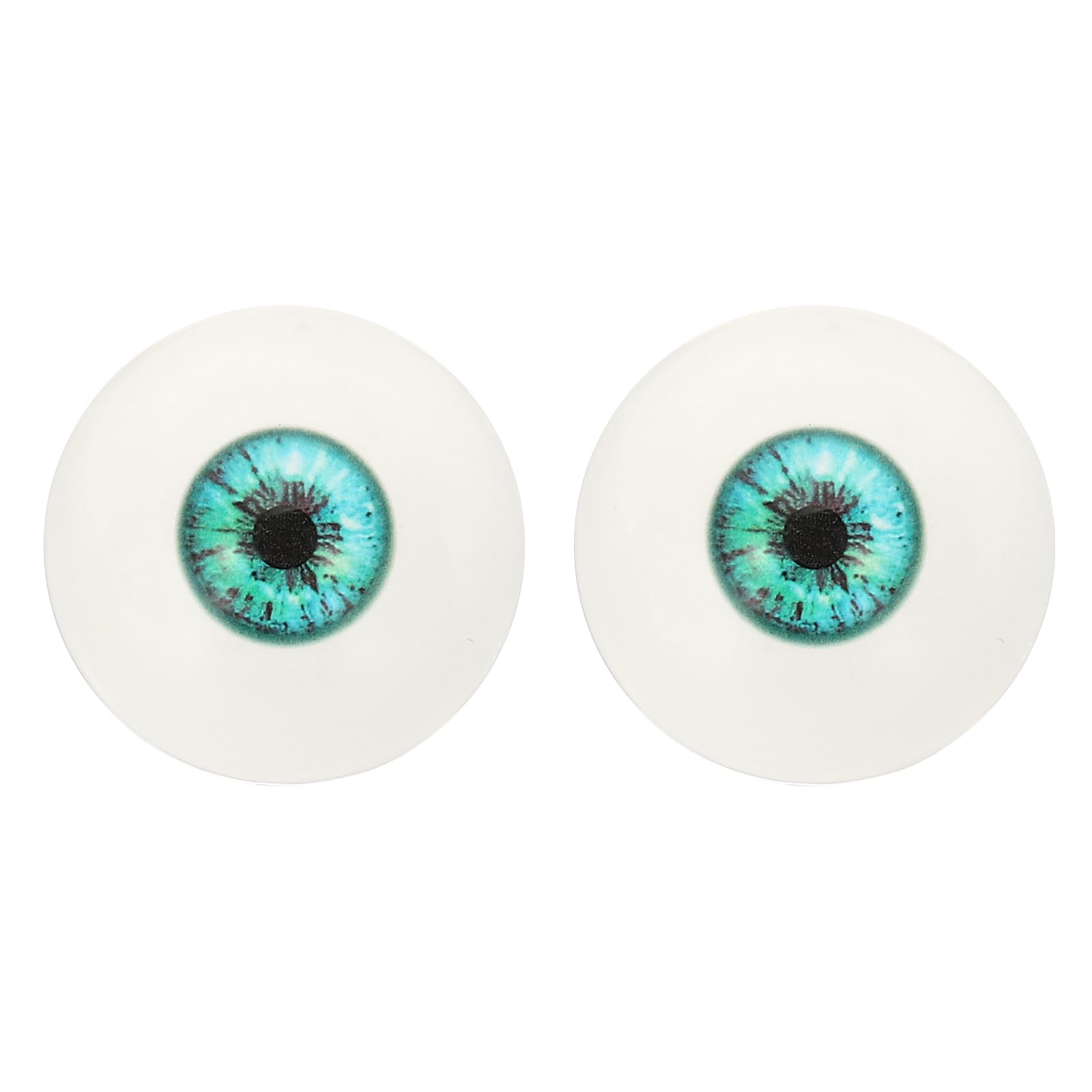 PATIKIL 32mm Safety Eyes,1 Pair Realistic Acrylic Eyes Plastic Half Eyeballs for Masks Halloween Props Art Craft, Green