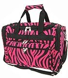 World Traveler Pink Black Zebra Duffle Bag 19-inch