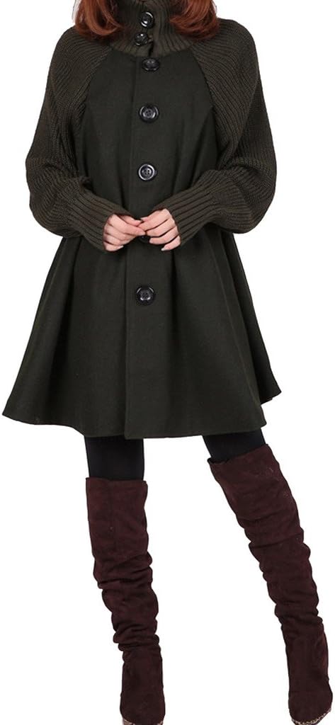 Youlee Women's Large Hem Woolen Coat Maternity Clothes