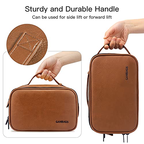 Mens Toiletry Bag, Travel Toiletry Organizer Dopp Kit Waterproof Shaving Bag for Toiletries Accessories,Brown 6 Mens Toiletry Bag, Travel Toiletry Organizer Dopp Kit Waterproof Shaving Bag for Toiletries Accessories,Brown