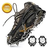 WEANAS Multi-function Anti-slip Ice Cleat Shoe Boot Tread Grips Traction Crampon Chain Spike 1 Pair (12-Crampon, M)