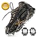 Weanas Ice Cleats Crampons 1 Pair for Boots Shoes Women Men Kids Stainless Spikes Anti Slip Traction Cleats Fishing Hiking Walking Mountaineering Climbing (12 Spikes-Black, L)