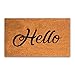 MPLUS Pure Coco Coir Doormat with Heavy-Duty PVC Backing - Hello - Perfect Color/Sizing for Outdoor/Indoor uses. Pile Height: 15mm - Size: 18