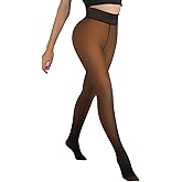 MERYLURE Fleece Lined Tights Women Fake Translucent Winter Warm Thick Pantyhose Thermal Sheer Leggings for All Skin Tone