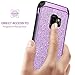 BENTOBEN Galaxy S9 Case, Samsung Galaxy S9 Case 2 in 1 Glitter Bling Hard PC Cover Coat Sparkly Shiny Leather Hybrid TPU Bumper Shockproof Protective Phone Cases for Samsung Galaxy S9, Purple