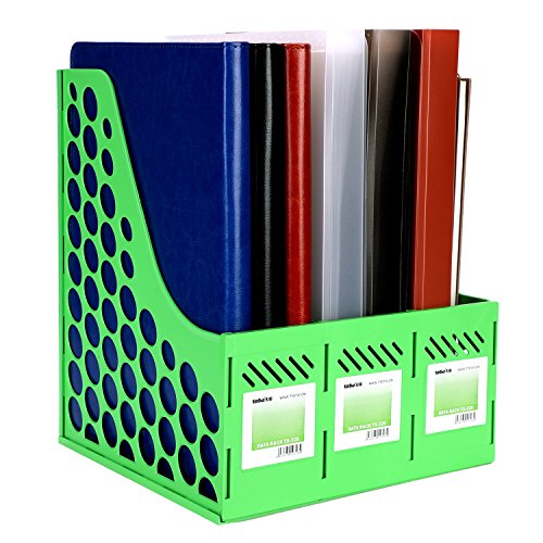 3 Compartment Vertical File Organizer Detachable Plastic Office Desk Organizer A4 File Letter Storage Desktop Cabinet Home File Holder Sorter Storage Box Large Capacity File Collection Book Shelf