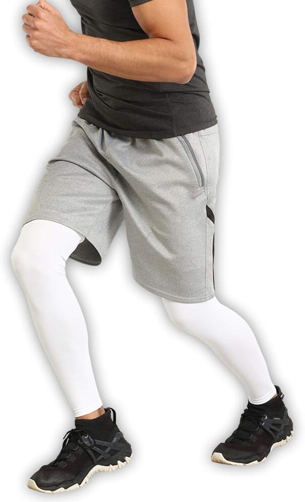 Tough Outdoors Compression Leg Sleeves - Full Leg Sleeves for Men, Women & Youth - Basketball & Football Leg Sleeves - UPF 50 Sun Protection : Clothing