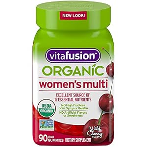 Vitafusion Organic Women’s Gummy Multivitamin, 90 Count – Non-GMO, Gluten-Free, No Gelatin, No HFCS