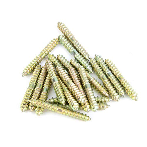 20pcs Zinc Plating Dowel Screws,Self-tapping Thread Bolts 5 * 40mm for Furniture Fixing Dowel Woodworking Connector
