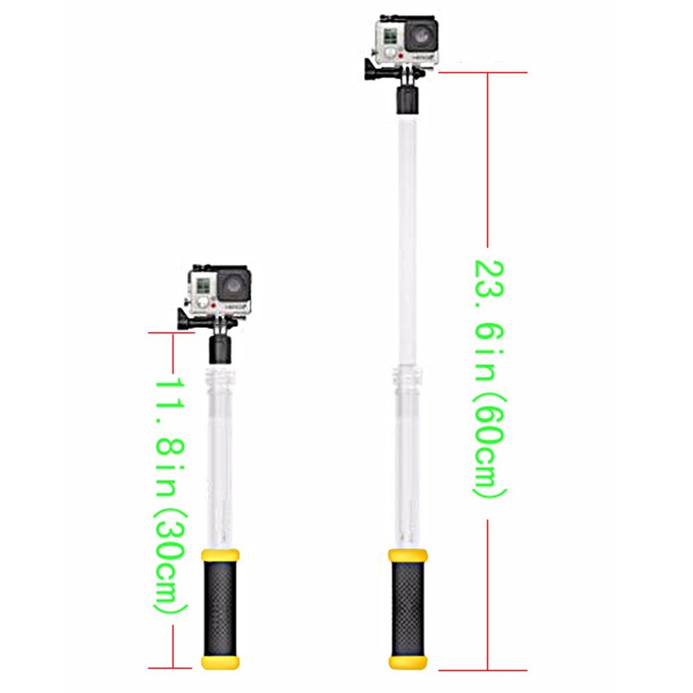MyArmor Waterproof Extending Telescopic Monopod Selfie Stick Pole and Floating Hand Grip (60cm/23.6 in)with Tripod Mount and Remote Cradle for GoPro Hero 2 3 3+ 4 5, GoPro Hero 4 Session