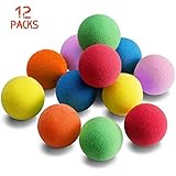 VRCLUB 12 Pieces Soft Foam Balls - Lightweight Mini Play Balls for Safe Indoor Toys Fun - Vibrant Assorted Colors Balls - Unique Birthday Party Favors for Boys and Girls