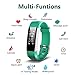 Fitness Tracker, Waterproof Activity Tracker Heart Rate Monitor Bluetooth Smart Watch Bracelet Wristband Sleep Monitor Pedometer with Replacement Strap for Android and IOS Smartphone (black-green)