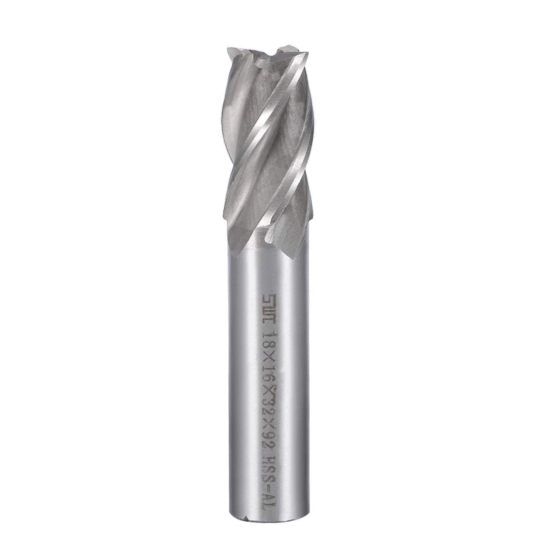 Sourcingmap High Speed Steel HSS-AL 4 Flute Straight End Mill Cutter CNC Router Bits, 18 x 16 x 32mm