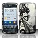For Pantech Flex P8010 Rubberized Design Cover Case - Black Vines
