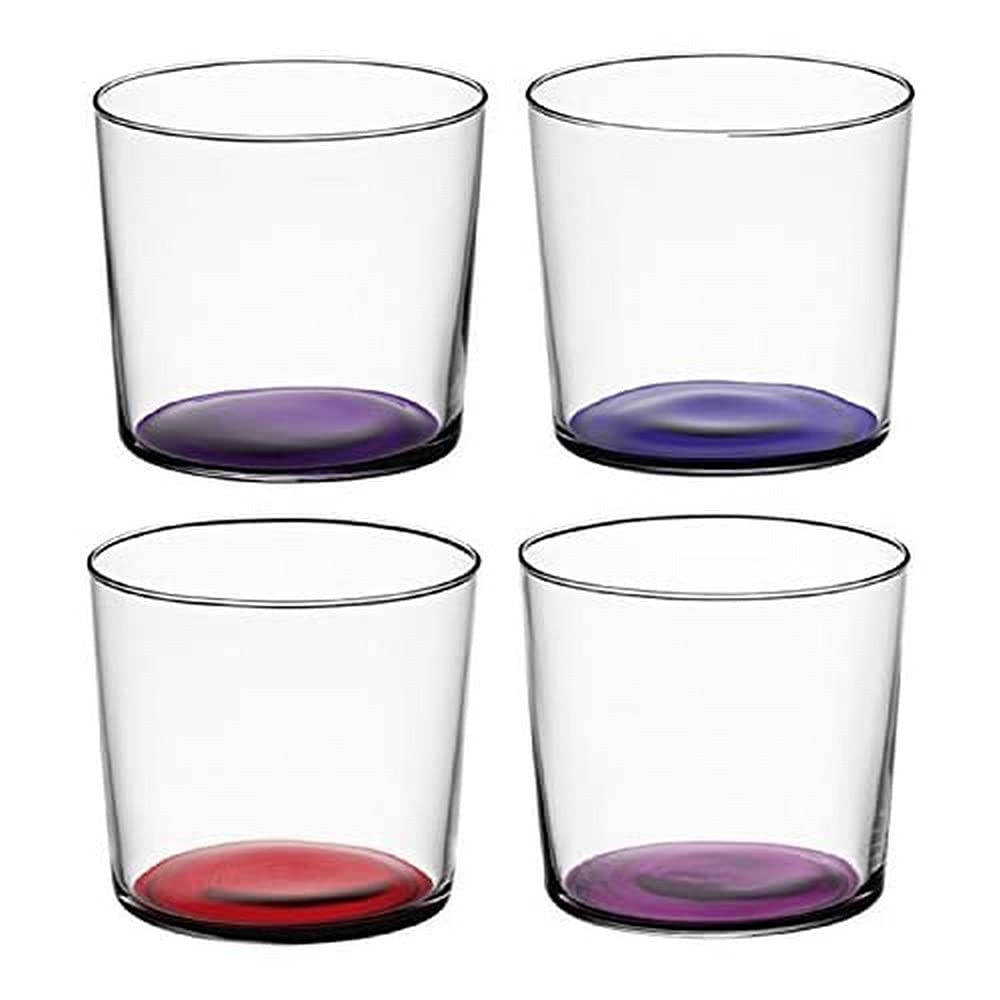 LSA International Coro Tumbler 310ml Berry Assorted | Set of 4 | Hand Painted Glassware | CZ01, Purple