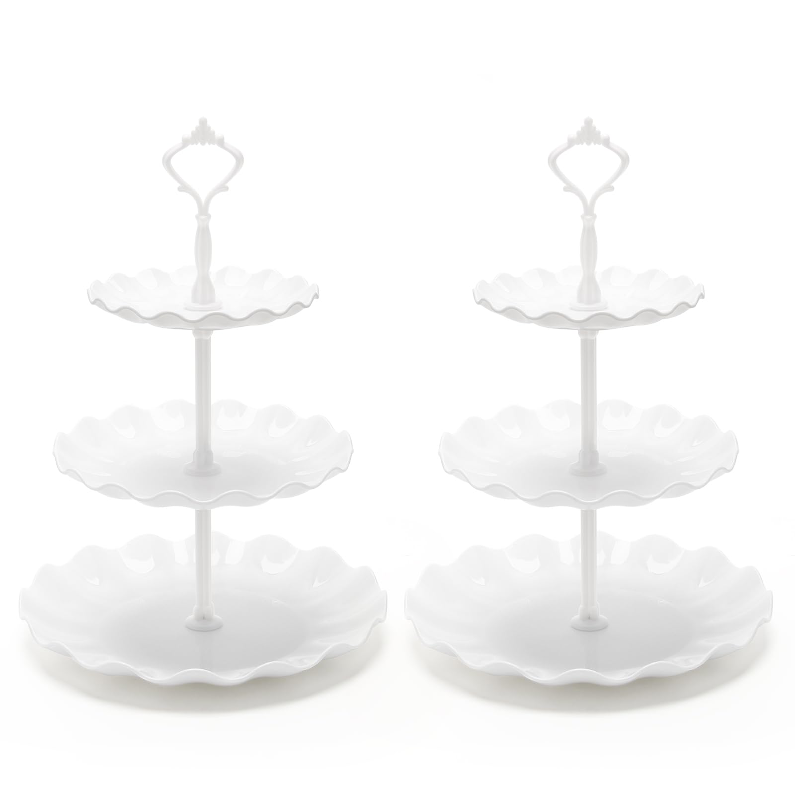 Photo 1 of Coitak Plastic Cupcake Stands, 3 Tier Cupcake Stand, Dessert Tower Tray for Tea Party, Birthday and Wedding