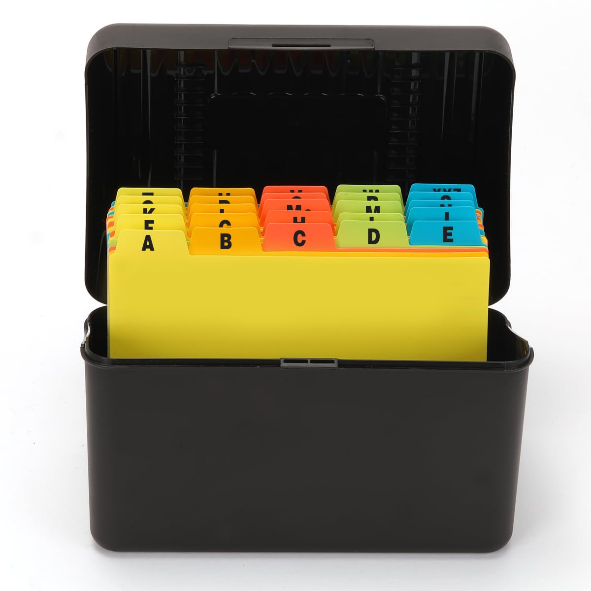 Photo 1 of H4D Index Card Holder 3x5 Inches with 25 Plastic Dividers, Black