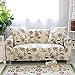 HOTNIU Stretch Sofa Cover Printed Couch Covers Armchair Slipcovers for for 1 Cushion Couches Sofas Elastic Universal Furniture Protector with 1 Pillowcase (Small, Beige Flower)