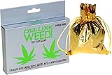 Deluxe Weed Card Game _ Bonus Gold Cloth Drawstring Storage Bag