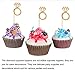 Kakasogo 50PCS Newest Wedding Bridal Shower Gold Glitter Diamond Ring Cupcake Cake Topper Picks for Marriage Engagement Anniversary Birthday Valentines Party Cake Decor