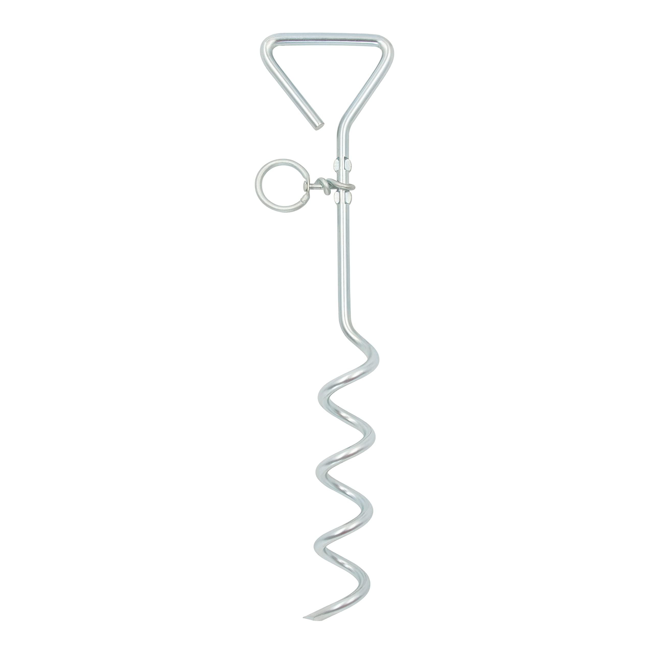 Milestone Camping 31690 Outdoor Corkscrew Tie Out Stake / Keyring Attachment / Tether Pets and Tents / Ideal for Camping, Hiking, Fishing and More