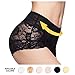 Eve's temptation Janice Women's High Waist Lace Panties Tummy Control Seamless Slimming Underwear Full Coverage Brief-Black XX-Large