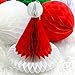 Fenical Christmas Hanging Decoration Ornament Honeycomb Tissue Paper Santa Hats