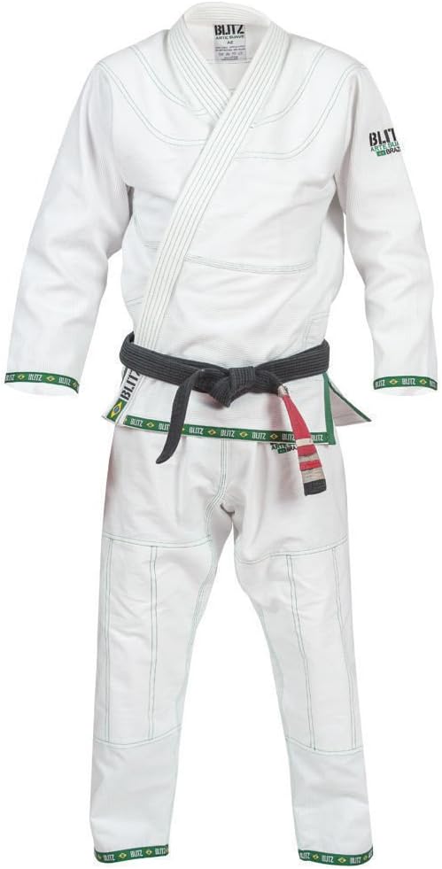 BlitzAdult Arte Suave Brazilian Jiu Jitsu Gi White BJJ Uniform Suit Training, A1