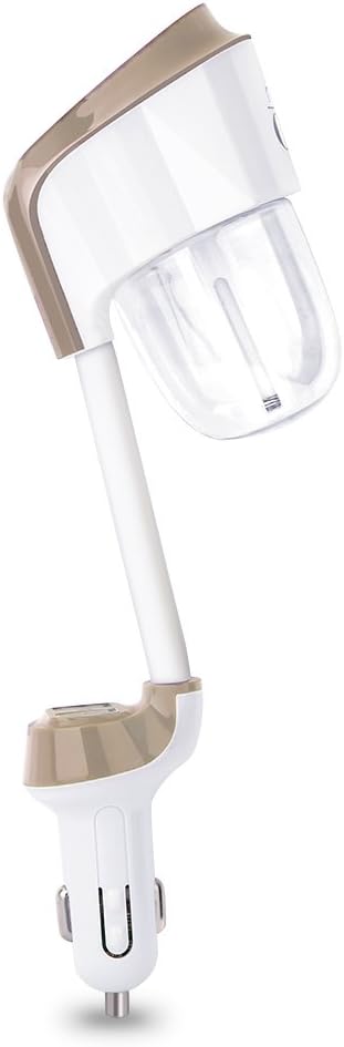 Tycipy Car Humidifier with Double USB Port Quick Charger (white)