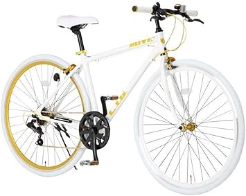 Amazon 完成車 組立済み Lig リグ クロスバイク 700c シマノ7段変速 サムシフター 前輪クイックリリース 前後キャリパーブレーキ Lig Move ホワイト Lig リグ スポーツ アウトドア