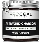 Activated Charcoal Teeth Whitener by PROCOAL – Fast-acting Charcoal Teeth Whitening Toothpaste Powder - 60g