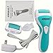 Sminiker Waterproof Electric Callus Remover Rechargeable Pedicure Tools with Extra Callus Shaver Grinding Head to Remove Dead Hard Cracked Skin and Reduce Calluses (Green)
