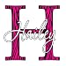VWAQ Custom Name Zebra Print Decal Personalized Name Monogram Decal Letter and Name Decor CM3 (24" Top to Bottom, Hot Pink) primary
