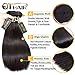 QTHAIR 14A Brazilian Straight Human Hair Bundles (22 24 26, 300g, Natural Black) 100% Unprocessed Brazilian Human Hair Extensions - Straight Virgin Human Hair Weave