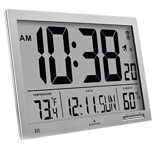Купить MARATHON CL030062 SlimJumbo Atomic Digital Wall Clock в интернетмагазине Amazon с