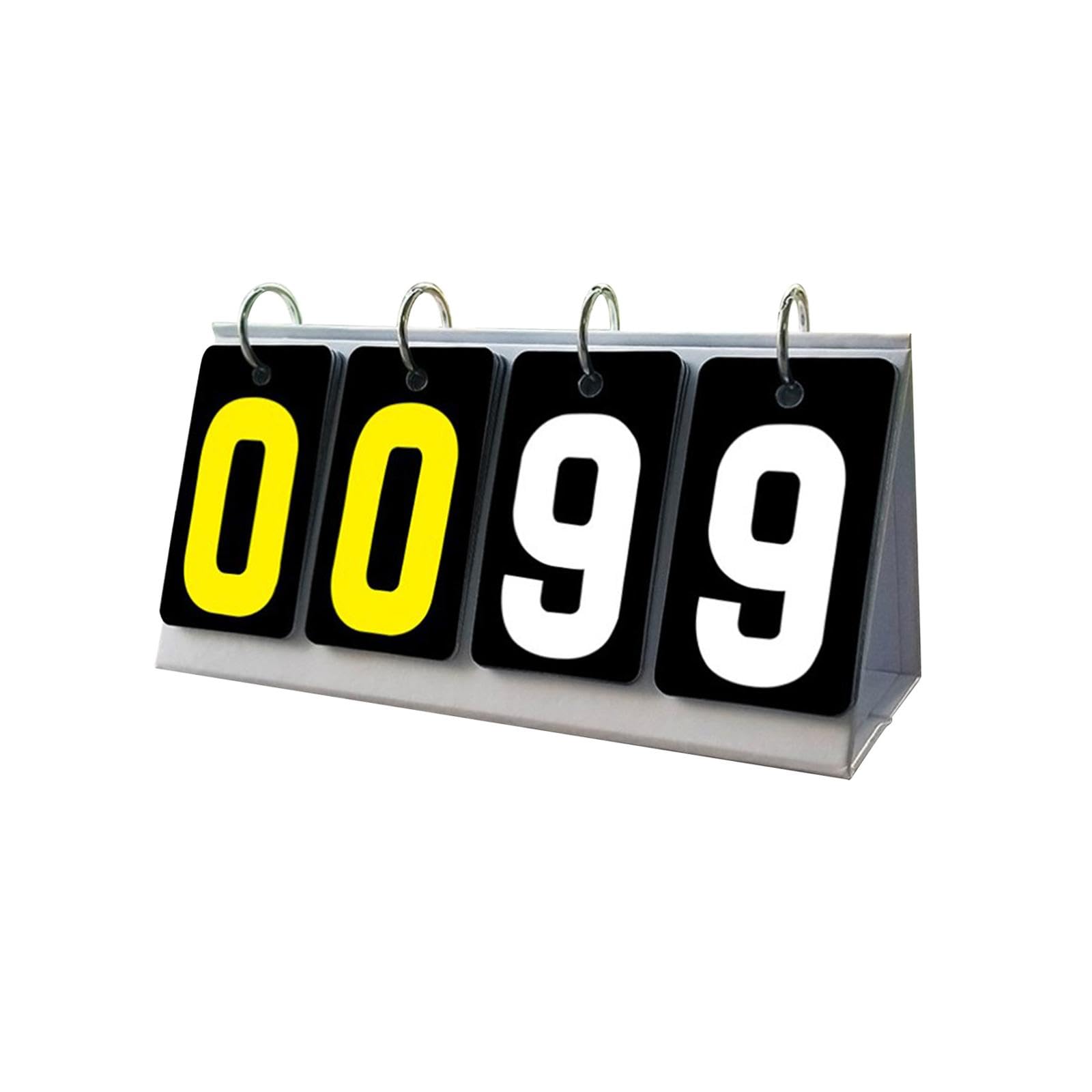 JISADER Flip Number Score Board, 4 digits Scoring Board, Lightweight Score Flipper,Sports Scoreboard for Basketball,Football Baseball