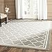 SAFAVIEH Courtyard Collection Area Rug - 9' x 12', Anthracite & Beige, Trellis Design, Non-Shedding & Easy Care, Indoor/Outdoor & Washable-Ideal for Patio, Backyard, Mudroom (CY6918-246)
