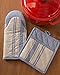 DII French Stripe, Kitchen Collection, Oven Mitts, Nautical Blue, 2 Count