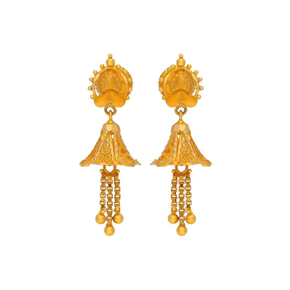 Buy Bhima Jewellers 22k (916) Yellow Gold WOMEN PARTY WEAR 22K EARRING