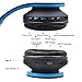 Old Shark® Foldable Bluetooth Over-Ear Headphone for Kids, On-Ear Wireless Headset for Adults Built-in Mic with 3.5mm Audio Cable Blue