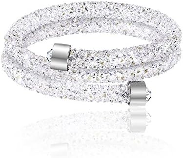 Crystal Energy Faceted Aurore Borealis Crystal Coil Wrap Bangle