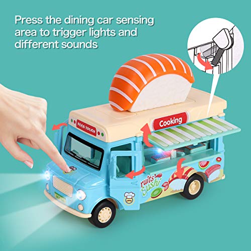 image for REMOKING Alloy Dining Car Toy, Educational Stem Pull-Back Magnetic Ind