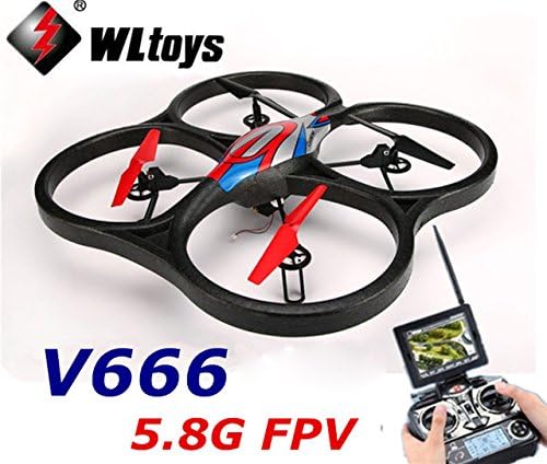 DKRC WLtoys V666 5.8G FPV 6 Axis 4CH RC Big Quadcopter UFO With 2.0MP HD Camera and Monitor RTF