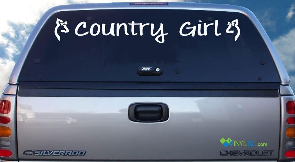 Country Girl Windshield Decal - (White)