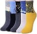 Chalier 3-5 Pairs Womens Vintage Style Casual Cotton Crew Socks Cute Funny Sock