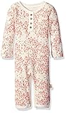 Burt's Bees Baby Girls' Petunia Ruffle Organic Coverall, Bees and Flowers Floral, 12 Months
