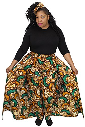 African Planet Women's Elastic Waist Skirt Pants