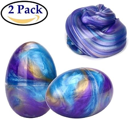 Fluffy Slime Colorful Soft Slime Putty Magic DIY Clay Stress Relief Toy No Borax Non Toxic Scented For Kids, Students and Adults (2 pack)