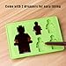 Xieda 6 Pieces Building Block Trays Tools Robot Silicone Trays Ice Cube Tray Candy Chocolate Trays with 2 Droppers for Kids Party Cake Decoration