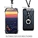 SHANSHUI Cell Phone Lanyard, Silicone Case Finger Ring Stand Stretchy Holder with Detachable Neck Strap Compatible with iPhone X XS SE 5s 5 6 7 8 Plus and Most Smart Phones (Black)